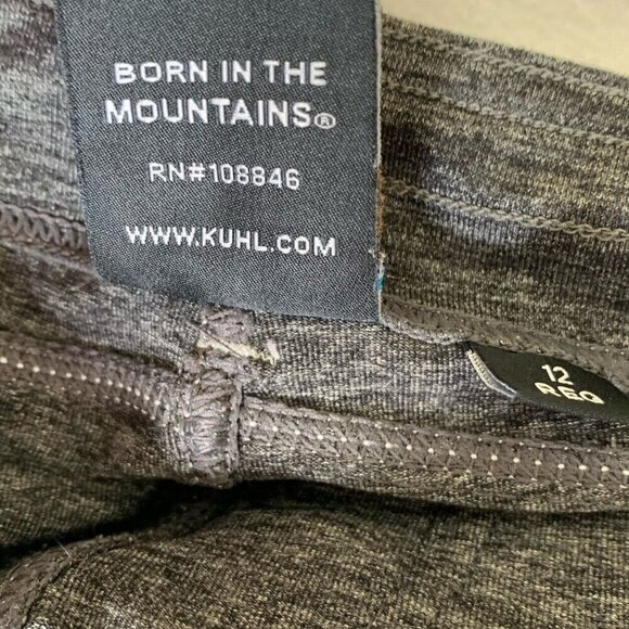 Kuhl Pants Womens 12 Pull On Stretch Straight Leg Gray Black Pockets - Picture 11 of 13